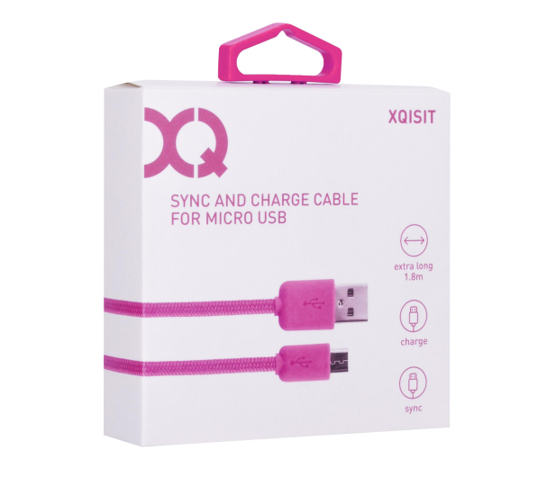 Xqisit Charge&sync microUSB2.0/USB cotton pink - 1425980 - zdjęcie 3